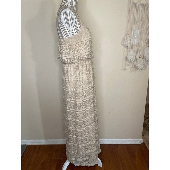CYNTHIA ROWLEY Woman’s Laced Maxi Spaghetti Strap Dress size 6 - Picture 3 of 12
